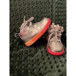 Kid's size 5 5c nike Air Jordan 1 Mid TD 'Metallic Pink Crimson' Sneakers